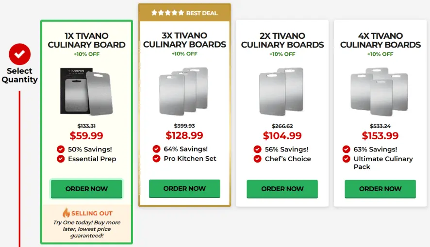 tivano cutting board price 